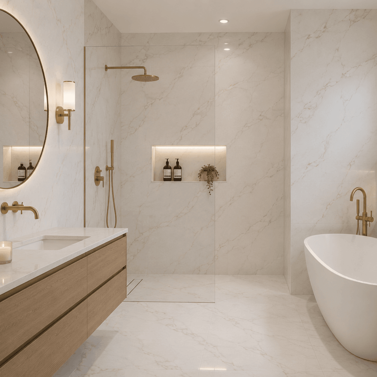 Glema Gold Polished Porcelain Tile 24x48 - Image 2