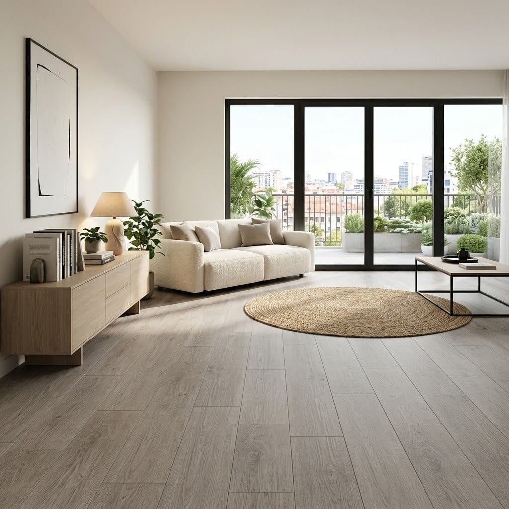 Min Gray Rigid Core SPC Vinyl Flooring - Image 2
