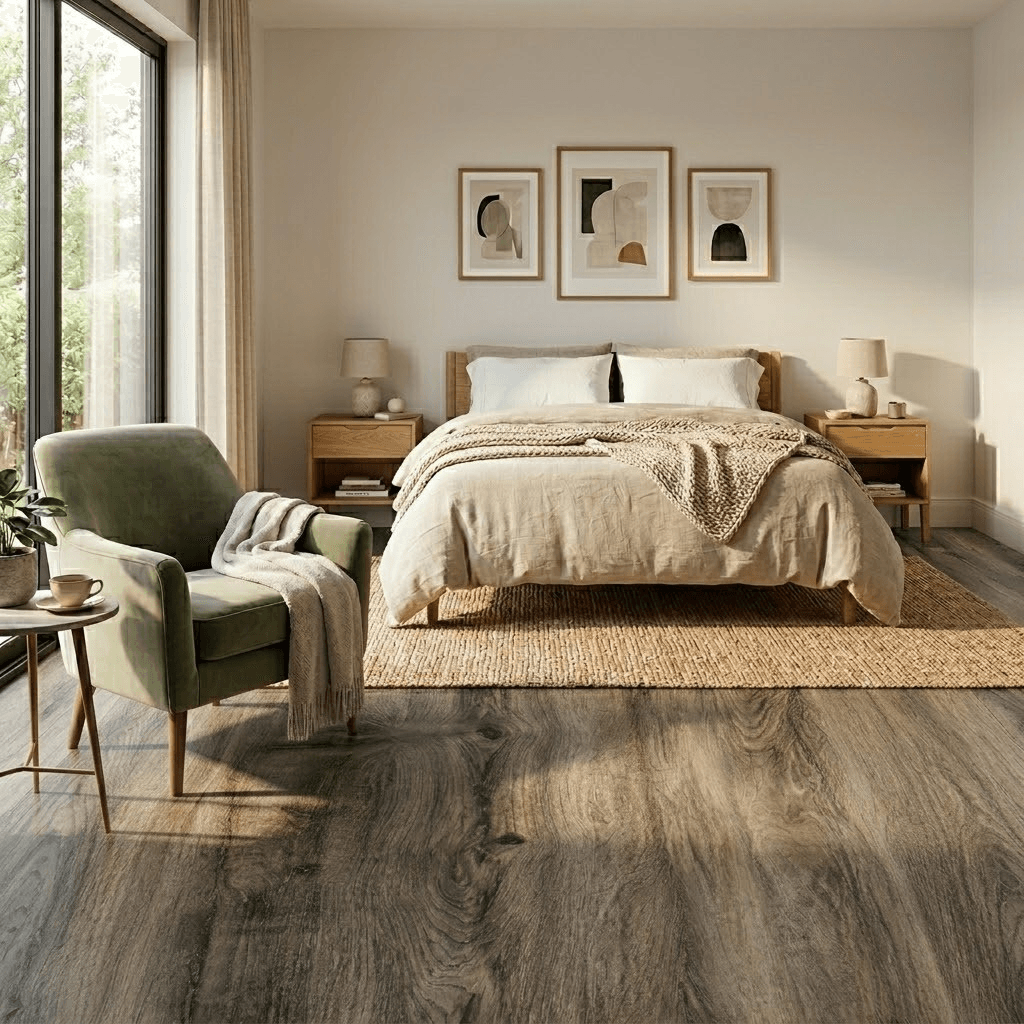 Dark Grey Rigid Core SPC Vinyl Flooring - Image 2