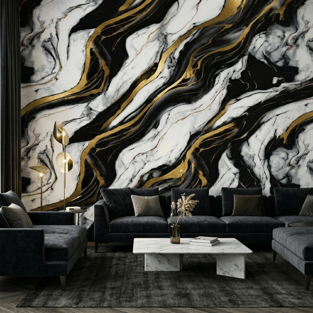 Gold Black Snakes PVC Decorative Wall Panel – - Image 2