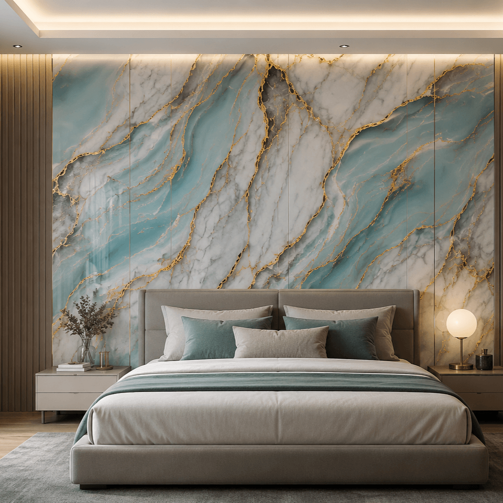 Sky Blue PVC Decorative Wall Panel - Image 2