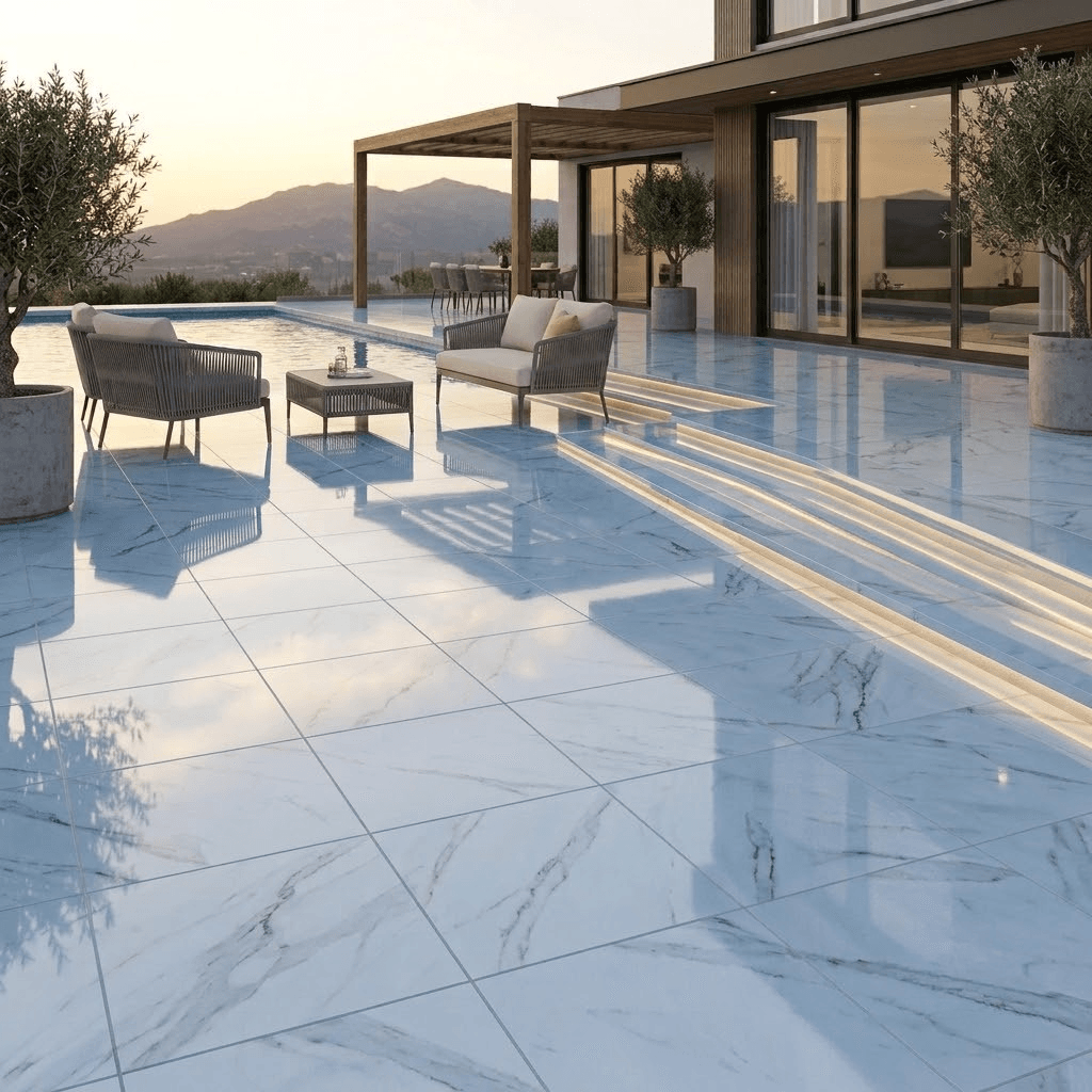 Electro White 32x32 Porcelain Tile - Image 2