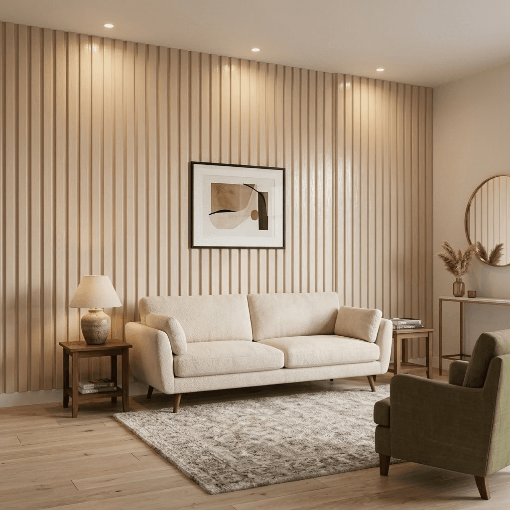 W03 Light Oak Grain Indoor Fluted Wall Panel - Image 2