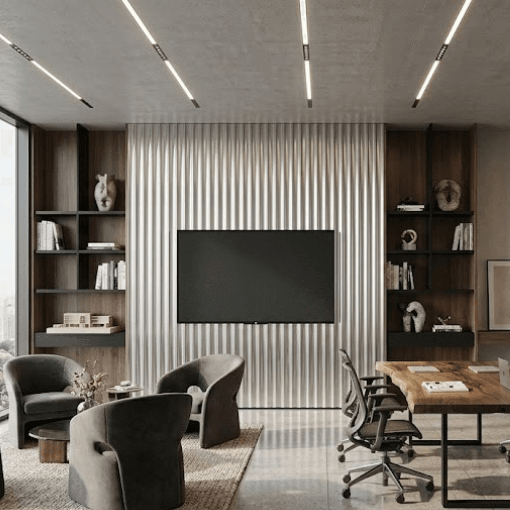 M04 Metalic Grey Indoor Fluted Wall Panel - Image 2