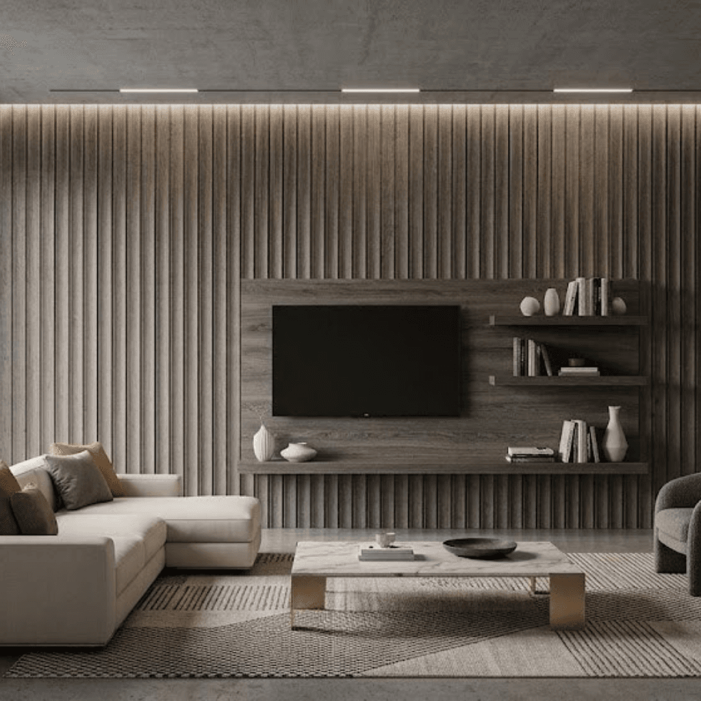 W44 Dark Walnut Indoor Fluted Wall Panel - Image 2